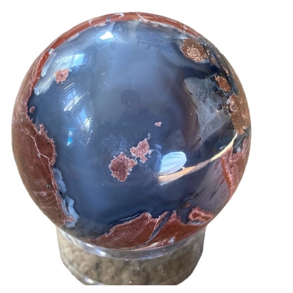 Red Volcano Agate Sphere - Picture 2 of 11